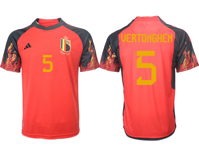 Men 2022 World Cup National Team Belgium home aaa version red #5 Soccer Jerseys
